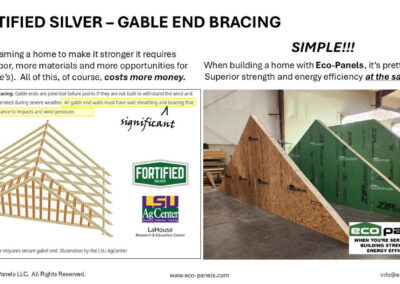 A home built to Fortified Silver standards requires reinforced gable ends - easy with Eco-Panels.