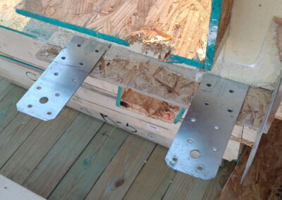 Hurricane straps embedded into the corner panel, ready to attach to the flooring system.