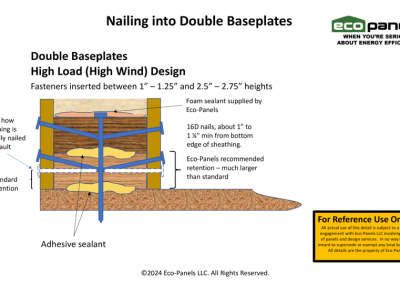 Nailing Into Double Baseplates, appropriate for high load (high wind) designs